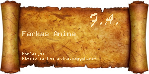 Farkas Anina névjegykártya